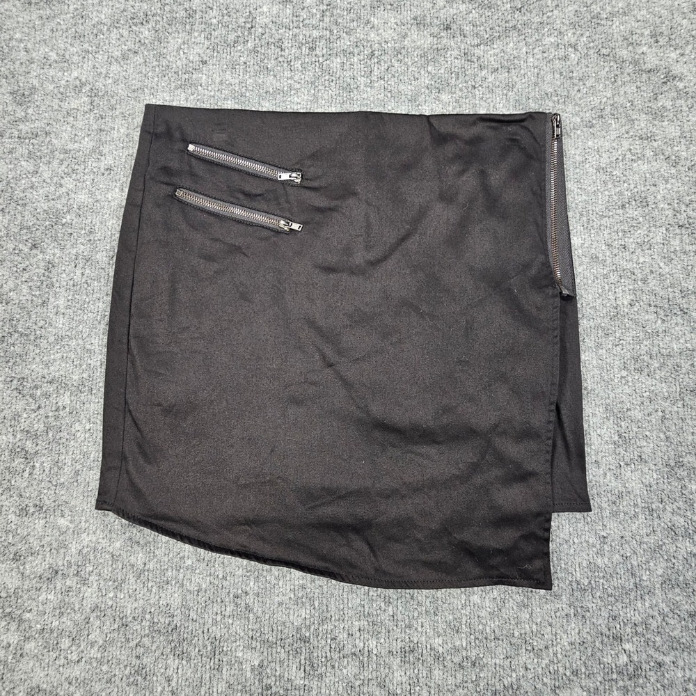 Hot‎ Topic Black Asymmetrical Zipper Mini Skirt Size M Punk Goth Mall Goth 2014